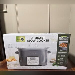 GreenPan Quart Slow Cooker Healthy Ceramic Nonstick The Original Green Pan
